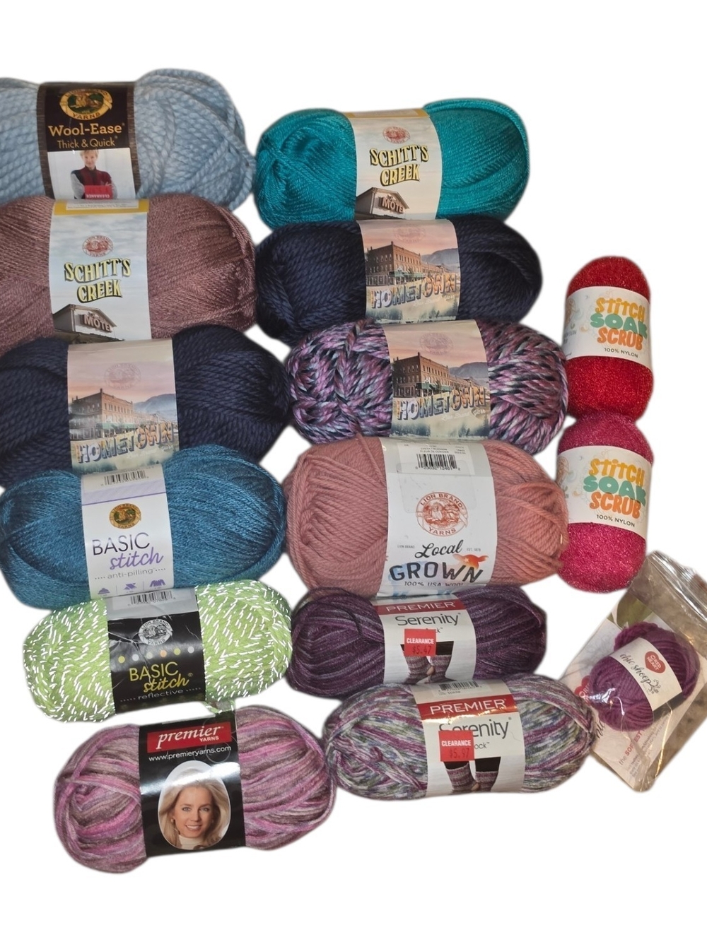 Mixed Yarn Lot 14 Skeins Lion Brand Premier Schitt’s Creek Wool-Ease + More